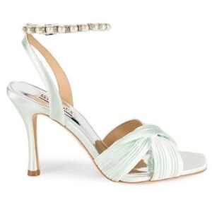 NEW Badgley Mischka Tawny Embellished Stiletto Soft Blue Sandals, Size 5